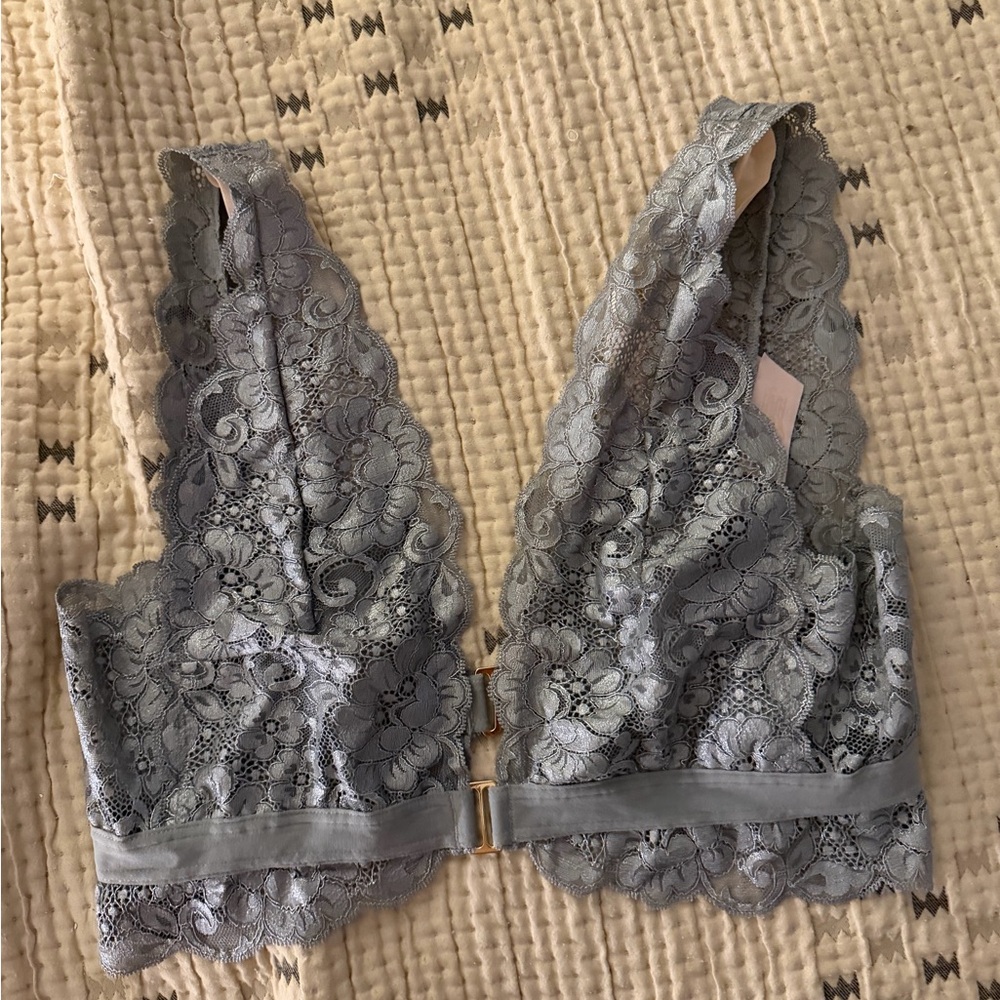 House of HAH NWT Gray Lace Bralette